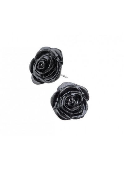 Black Rose Stud Earrings