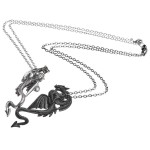 Draconic Tryst Double Dragon Gothic Friendship Necklace