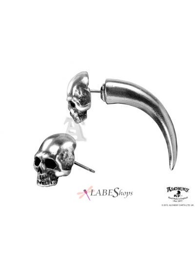 Tomb Skull Horn Faux Stretcher Earring