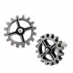 Industrilobe Steampunk Gear Earring Pair