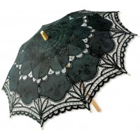 Black Battenburg Lace Parasol