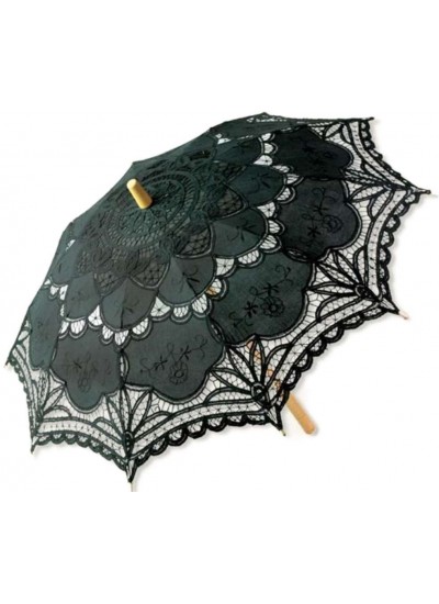 Black Battenburg Lace Parasol