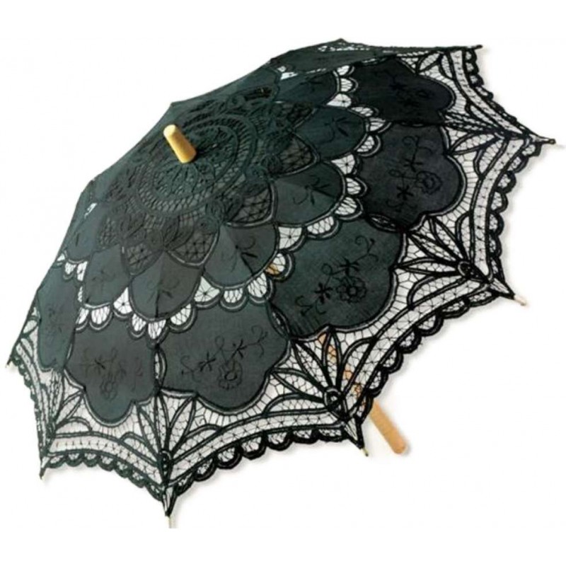 Gothic Victorian Black Lace Parasol - Parasol
