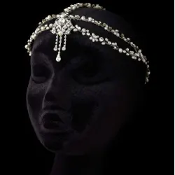 Pearl and Rhinestone Forehead Accent Head Piece