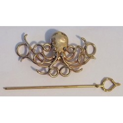 Octopus Bronze Steampunk Hair Barrette