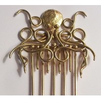 Octopus Bronze Steampunk Hair Comb Octopus Bronze Steampunk Hair Comb