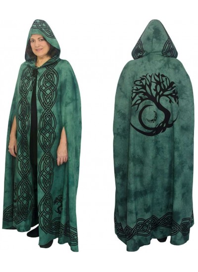 Green Tree of Life Hooded Cloak