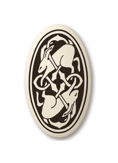Hare Celtic Rabbit Porcelain Oval Necklace