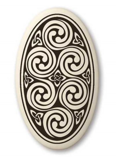 Celtic Spirals Porcelain Oval Necklace