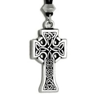 Celtic Knotwork Cross Pewter Necklace