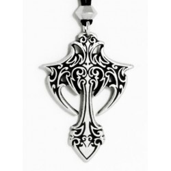 Gothic Cross Pewter Necklace