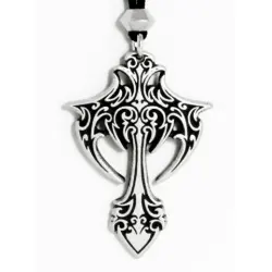 Gothic Cross Pewter Necklace