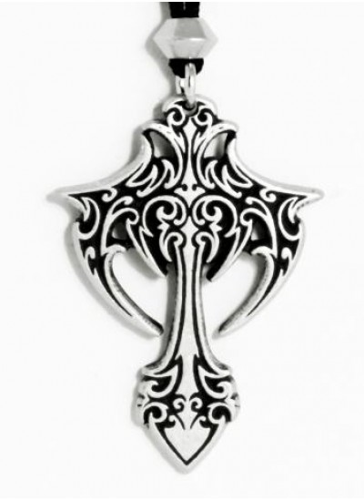 Gothic Cross Pewter Necklace