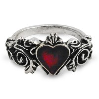 Betrothal Gothic Heart Pewter Ring