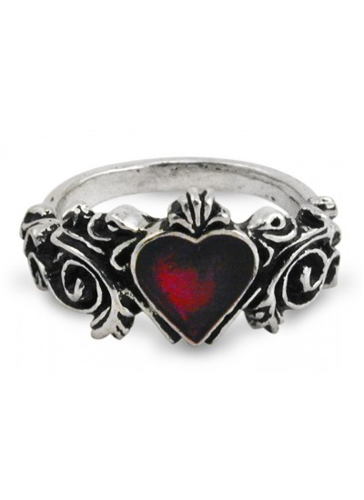 Betrothal Gothic Heart Pewter Ring