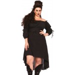 Black Gauze High Low Peasant Dress