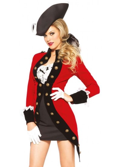 Rebel Red Coat Womens Pirate Costume