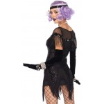 Foxtrot Flirt Roaring 20s Black Flapper Dress Costume