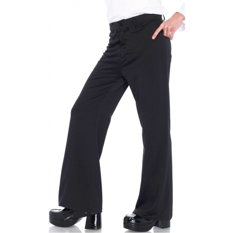 Mens Black Bell Bottom Disco Pants