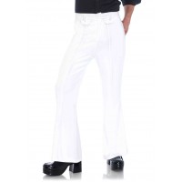 Mens White Bell Bottom Disco Pants