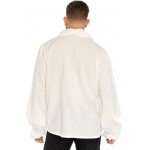 Ruffle Front Mens White Shirt