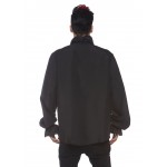 Ruffle Front Black Mens Shirt