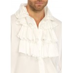 Ruffle Front Mens White Shirt