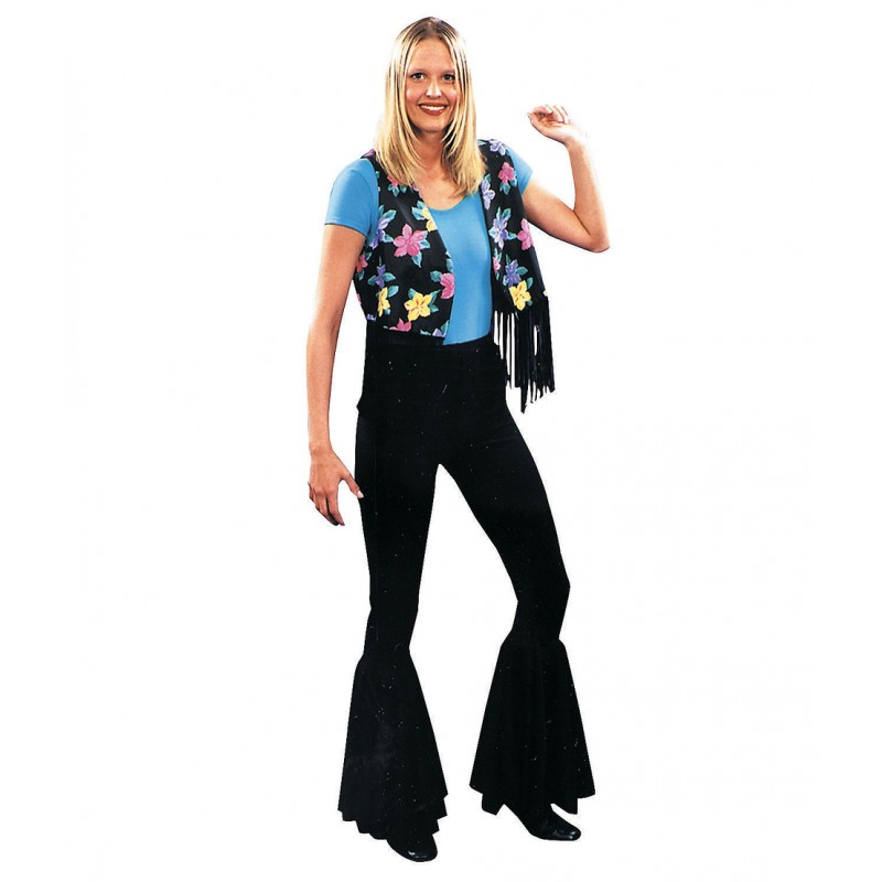 Bell Bottom Black Pants for Women 70s Style Costume