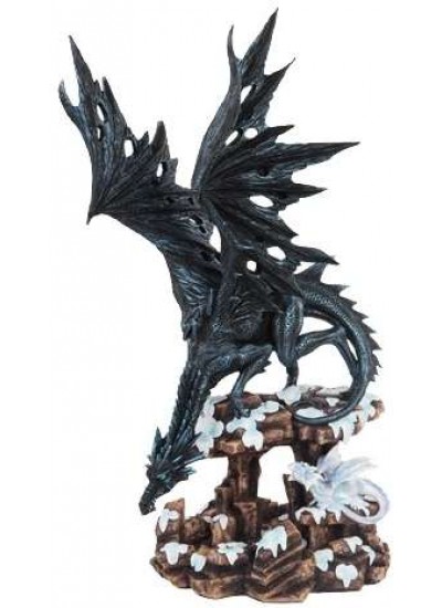 Daddy Time Black Dragon and Young Statue