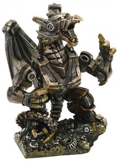 Steampunk Mechanized Dragon Statue