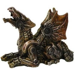 Steampunk Mechanized Small Dragon Statue