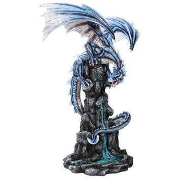 Thundertail, the Blue Winged Dragon Mountain Statue