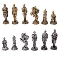 Medieval Knights Chess Set with Glass Board