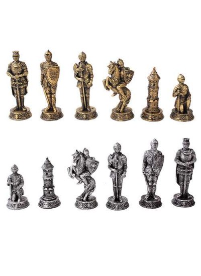 Medieval Knights Chess Set with Glass Board