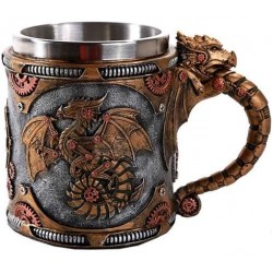 Steampunk Dragon Mug with Stainless Steel Cup