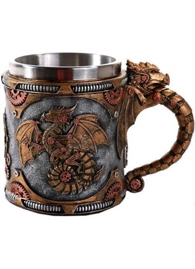 Steampunk Dragon Mug with Stainless Steel Cup