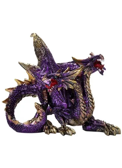 Double Headed Dragon Figurine in Purple