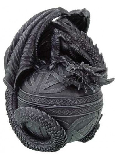 Celtic Dragon Round Trinket Box