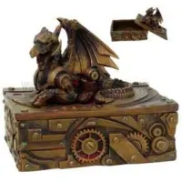 Steampunk Winged Dragon Trinket Box