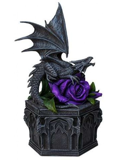 Dragon Beauty Purple Rose Trinket Box