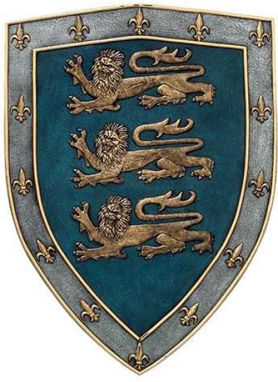 3 Lions Medievel Knights Shield Plaque