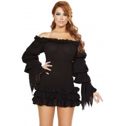 Ruffled Black Gothic Pirate Dress