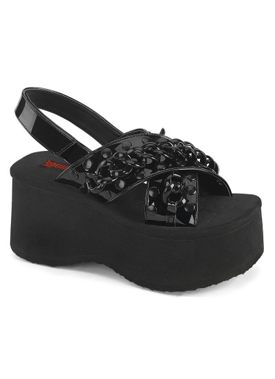 Chained Black Platform Gothic Sandal