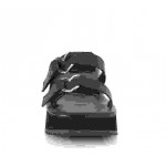 Flip Heart Charm Black Platform Sandal