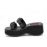 Flip Heart Charm Black Platform Sandal