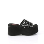 Spider Studded Black Patent Platform Mule