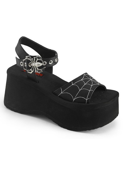 Spider Black Platform Gothic Sandal