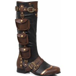 Amos Multi Pocket Steampunk Mens Knee High Boots