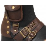 Amos Multi Pocket Steampunk Mens Knee High Boots