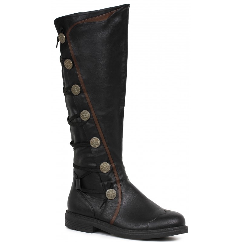 mens black leather knee high boots